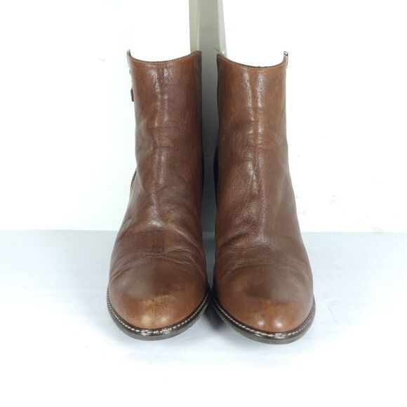Stuart Weitzman Women's US 10M Brown Cognac Soft Leather Side Zip Ankle Boots - Picture 3 of 16